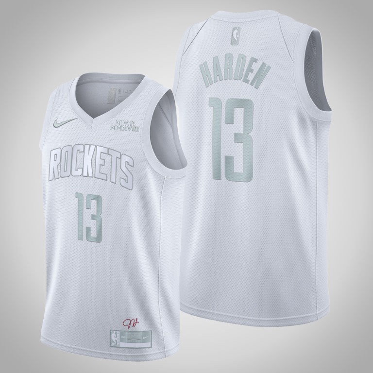 Men's Houston Rockets #13 James Harden White MVP Stitched Jersey Men's Houston Rockets #13 James Harden White MVP Stitched Jersey